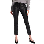 Womens Black Leather Skinny Jeans - Riders Republic UK