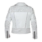 Womens Brando Studded Leather Jacket Plus Size - Riders Republic UK