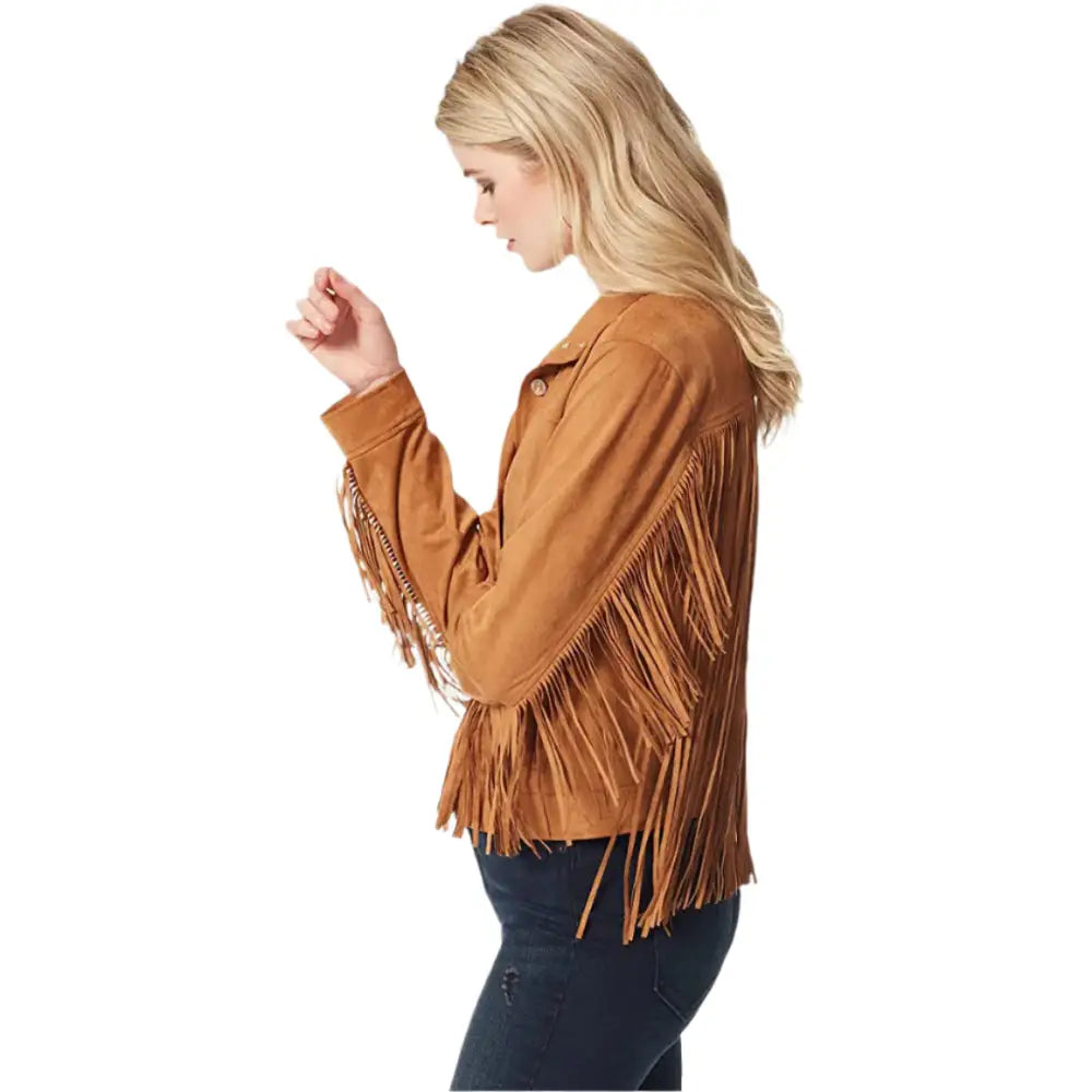 Brown Suede Fringe Jacket Womens - Riders Republic UK