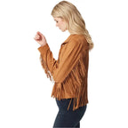 Brown Suede Fringe Jacket Womens - Riders Republic UK