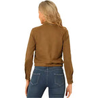 Womens Brown Suede Moto Biker Jacket - Riders Republic UK