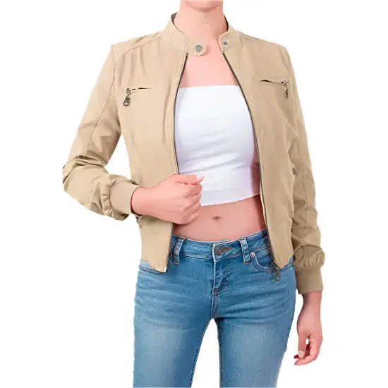 Womens Suede Bomber Jacket - Riders Republic UK