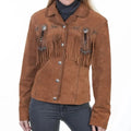 Cinnamon Boar Suede Jacket Womens - Riders Republic UK