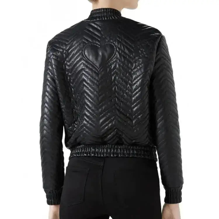 Womens Classic Leather Bomber Jacket - Riders Republic UK