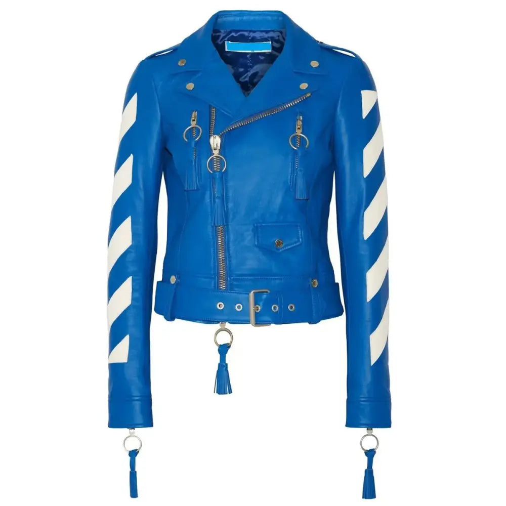 Cropped Blue Leather Jacket Women’s - Riders Republic UK