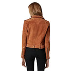 Womens Cropped Suede Biker Jacket - Riders Republic UK