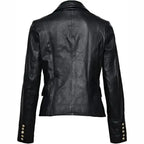 Womens Designer Black Leather Blazer - Riders Republic UK