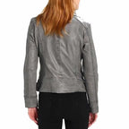 Elegant Gray Motorcycle Jacket for Women - Riders Republic UK