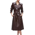 Chocolate Brown Leather Trench Coat - Riders Republic UK