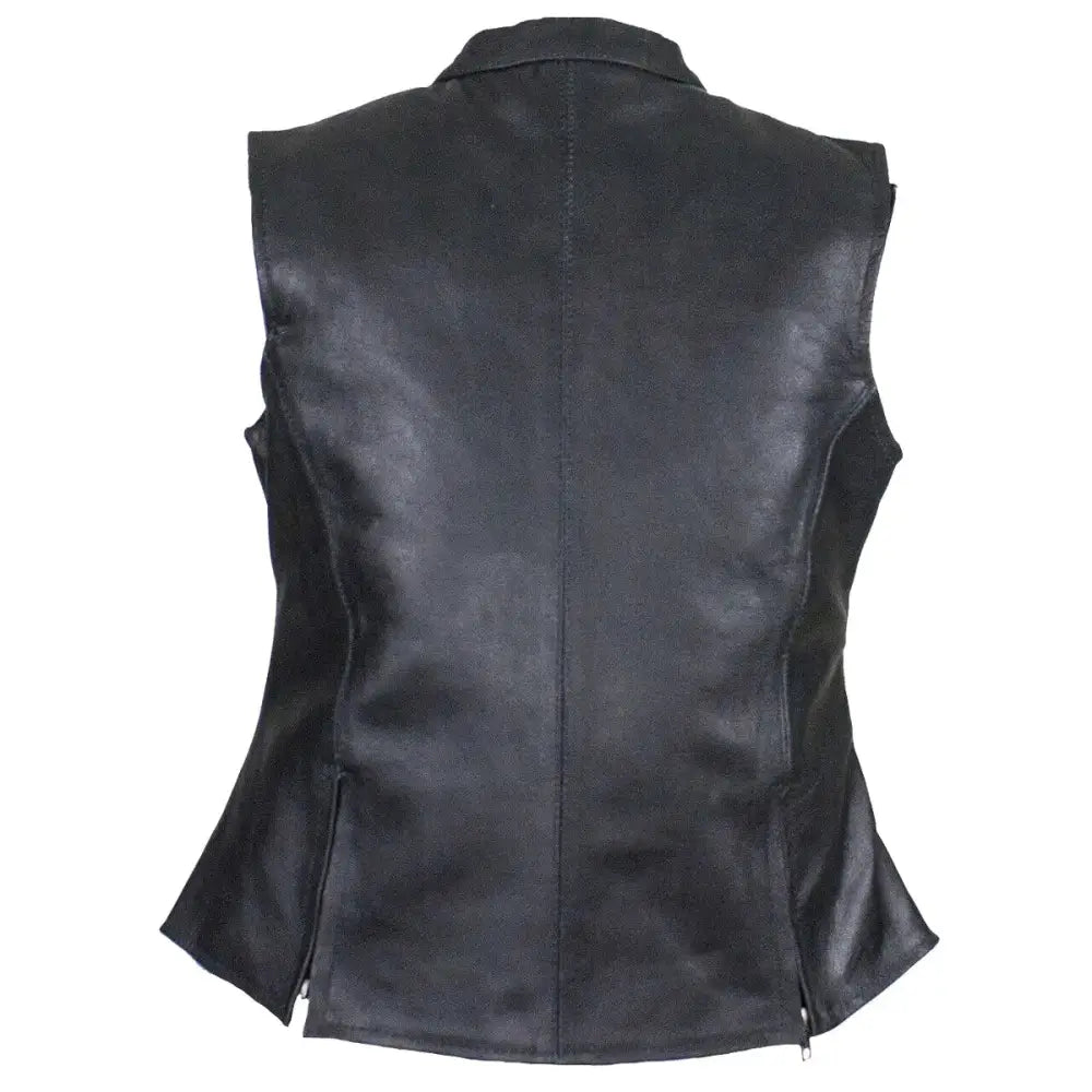 Womens Premium Leather Motorcycle Vest - Riders Republic UK