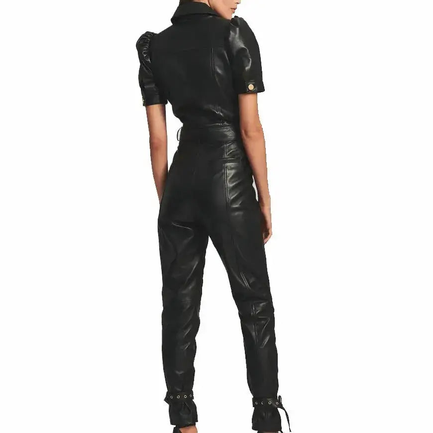 Women’s Genuine Lambskin Leather Jumpsuit - Riders Republic UK