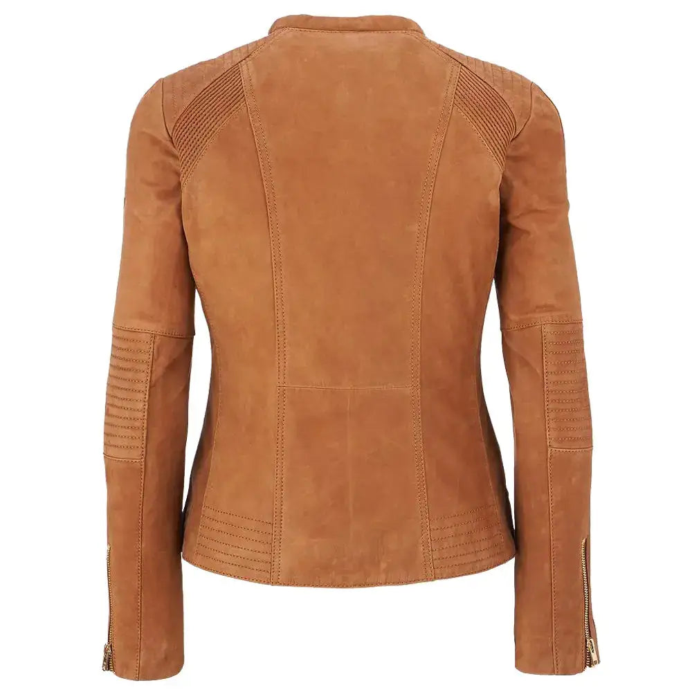 Womens Lambskin Leather Biker Jacket - Riders Republic UK