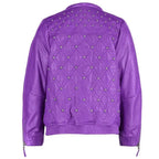 Purple Leather Jacket Womens - Riders Republic UK