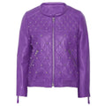 Purple Leather Jacket Womens - Riders Republic UK