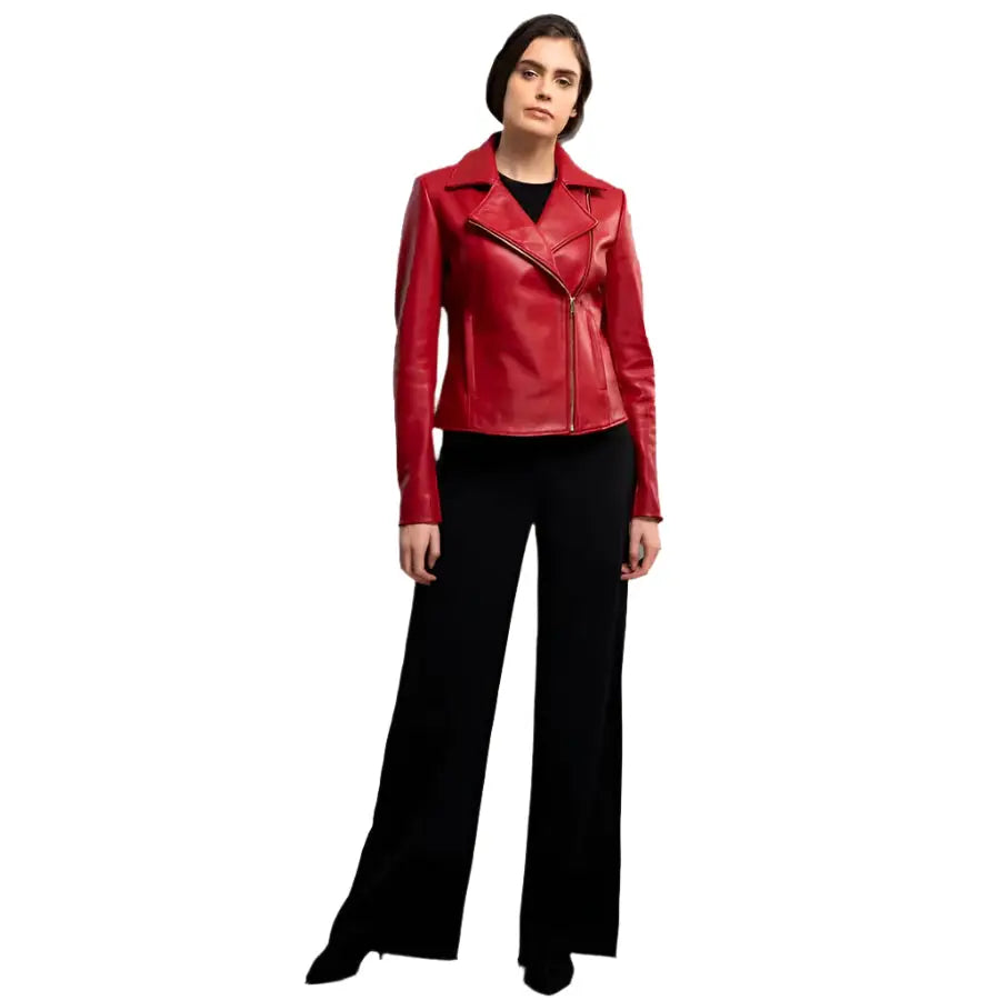Glamorous Red Leather Jacket Women - Riders Republic UK
