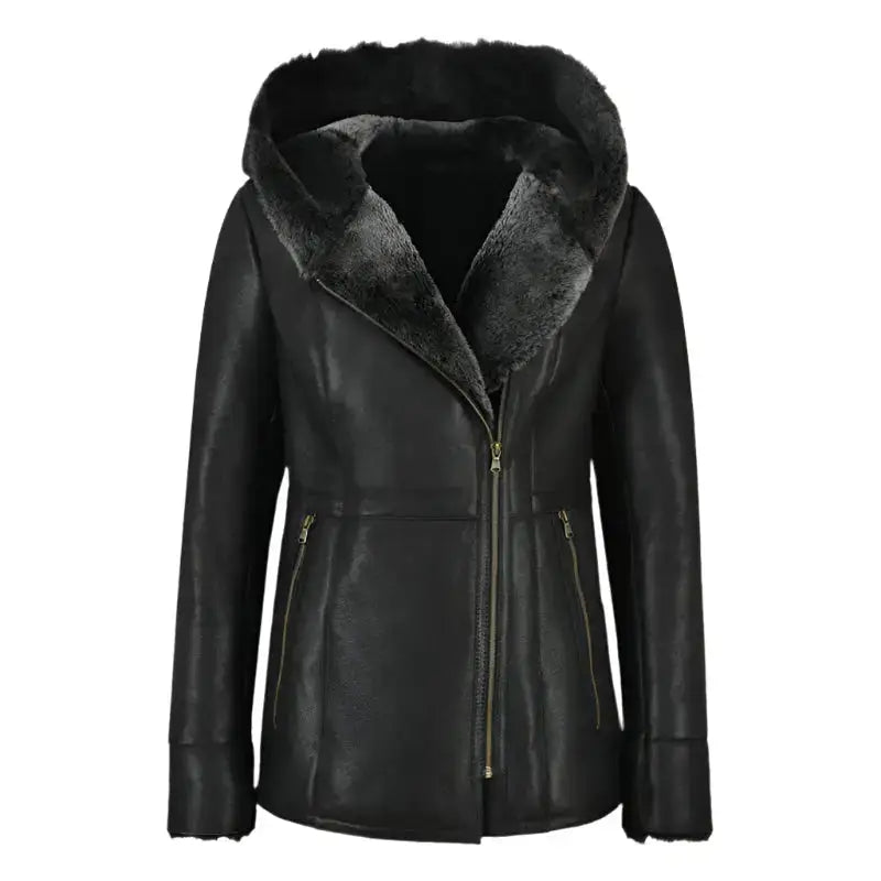 Womens Grey Shearling B3 Aviator Jacket - Riders Republic UK