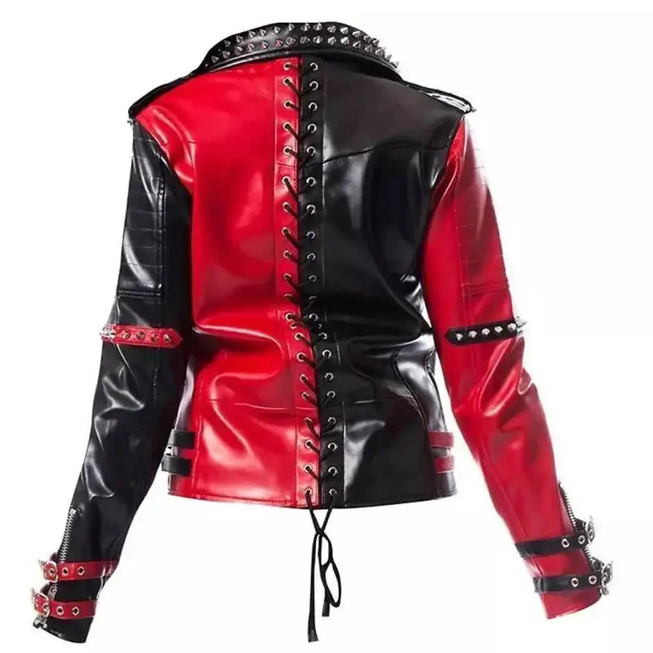 Harley Quinn Heartless Studded Leather Jacket - Riders Republic UK