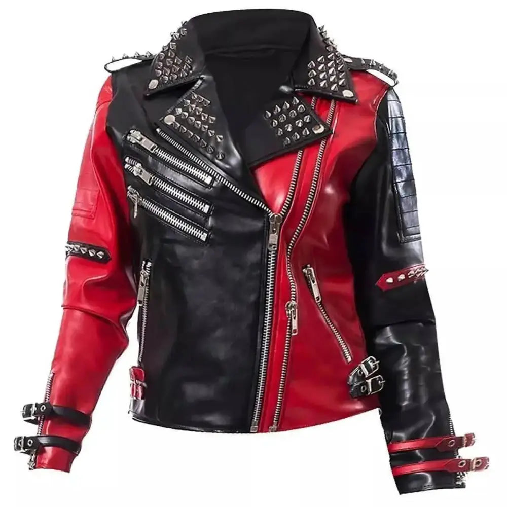 Harley Quinn Heartless Studded Leather Jacket - Riders Republic UK
