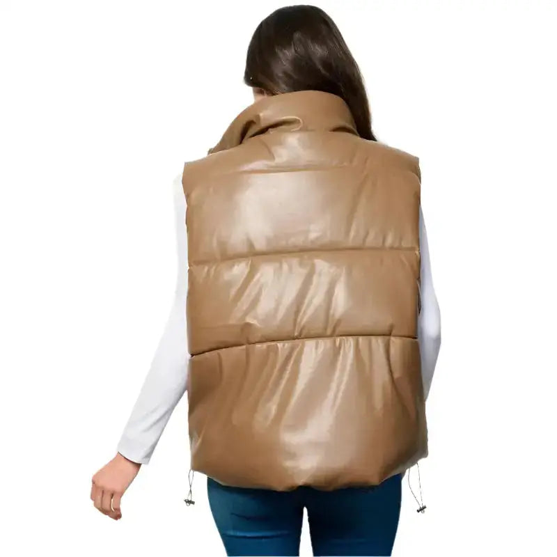 Womens Khaki Puffer Vest - Riders Republic UK