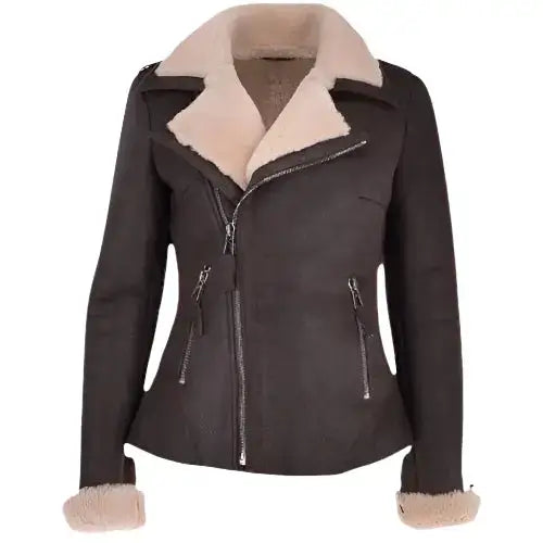 Womens Luxury Shearling Aviator Jacket - Riders Republic UK
