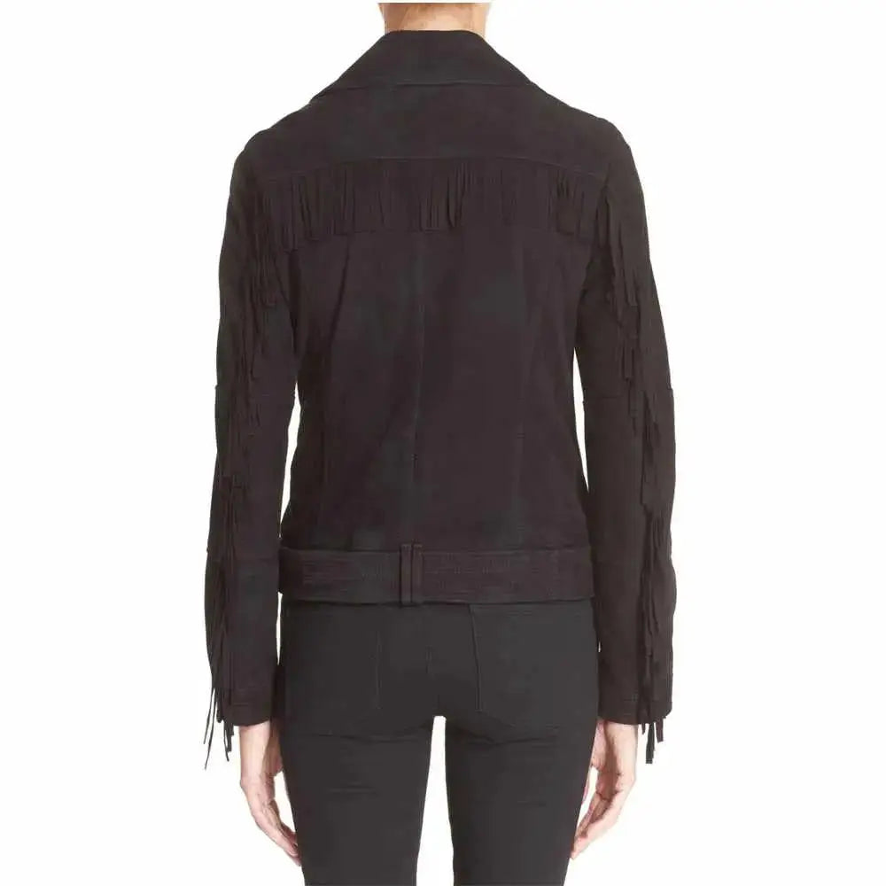 Womens Nebbuk Leather Biker Jacket - Riders Republic UK