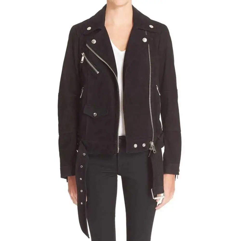 Womens Nebbuk Leather Biker Jacket - Riders Republic UK