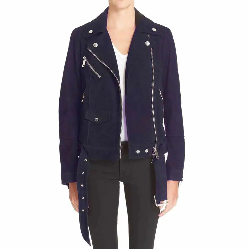 Womens Nebbuk Leather Biker Jacket - Riders Republic UK