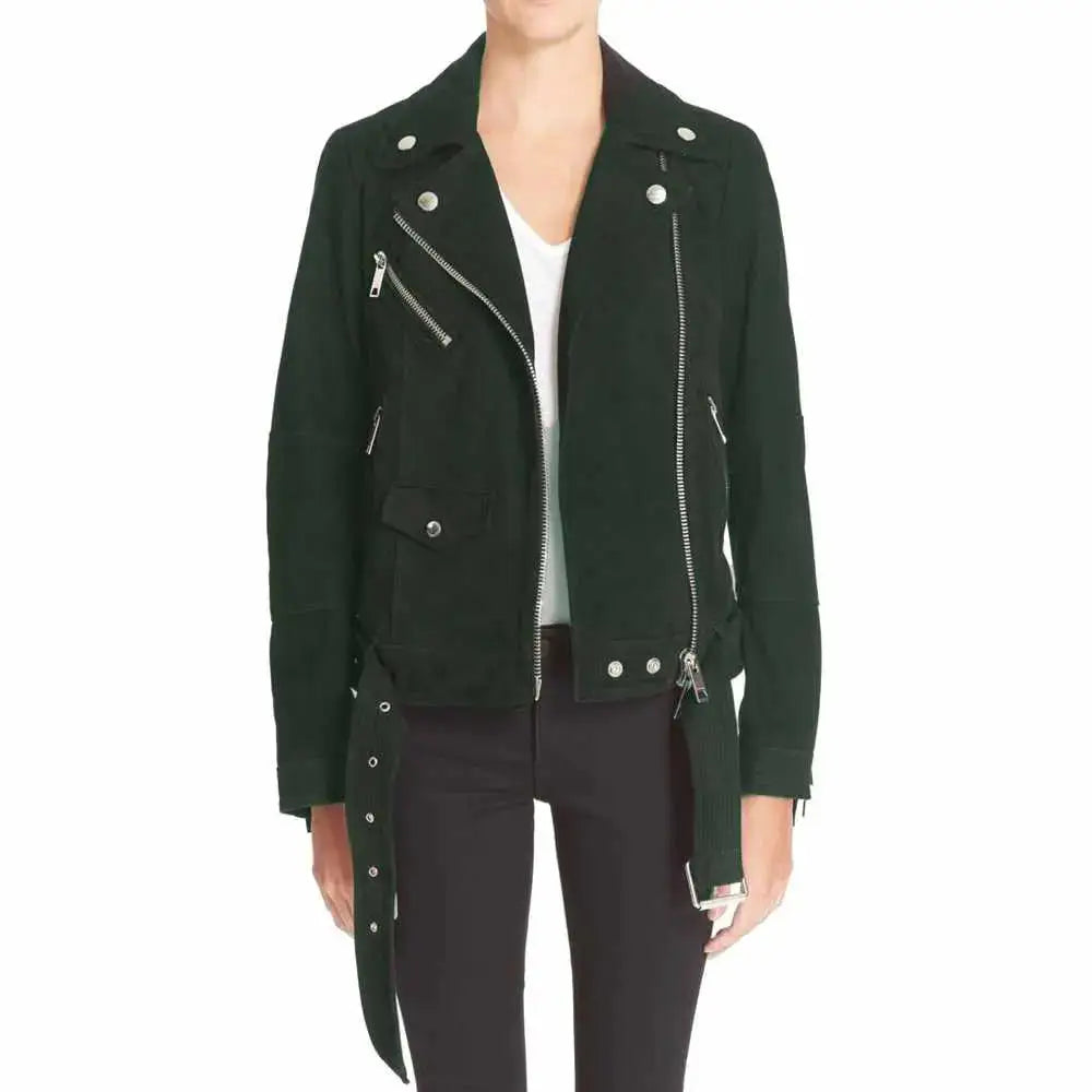 Womens Nebbuk Leather Biker Jacket - Riders Republic UK