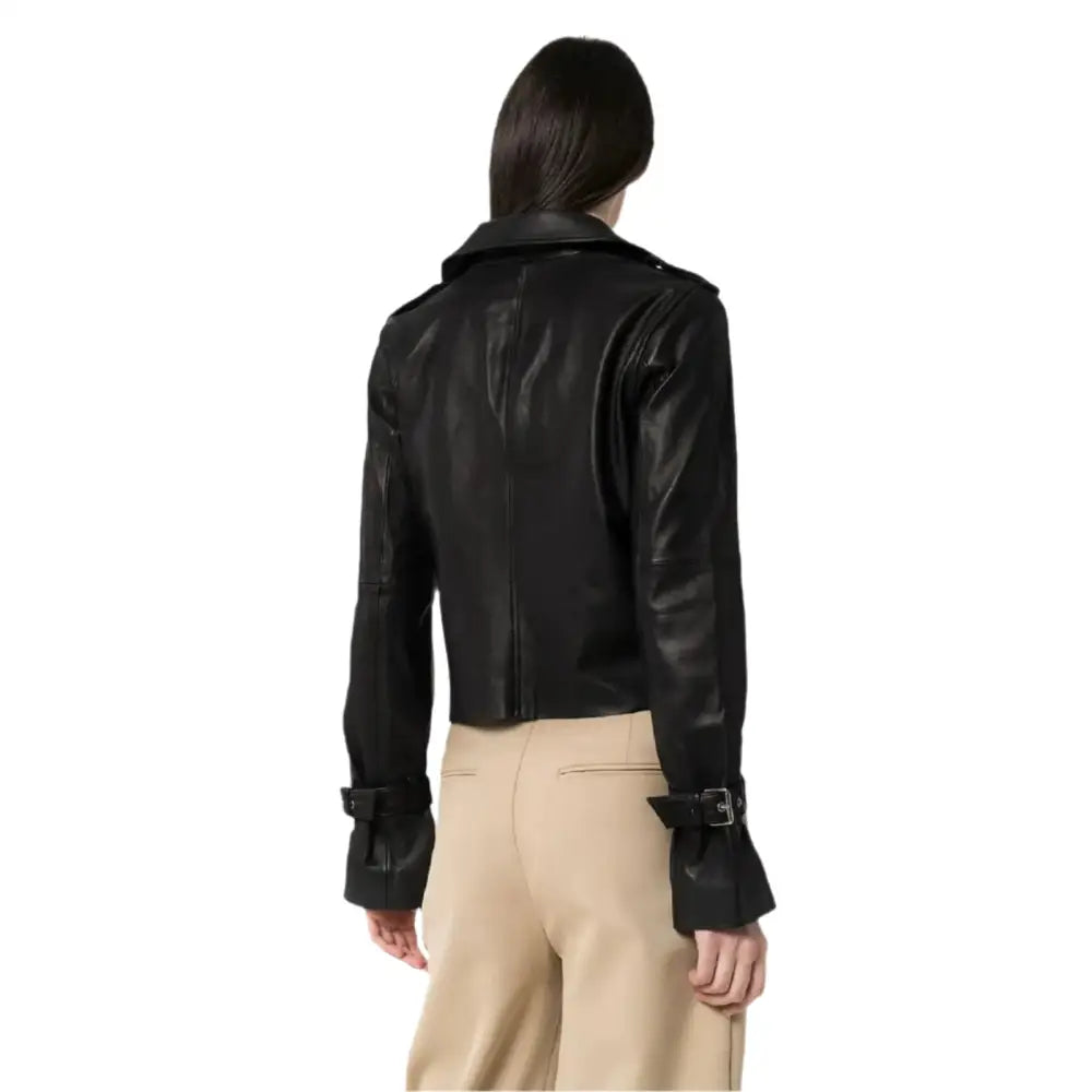 Petite Black Leather Asymmetrical Jacket Women - Riders Republic UK
