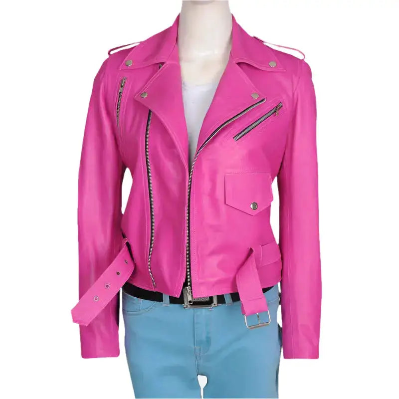 Pink Leather Jacket for Women - Riders Republic UK
