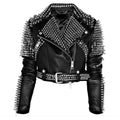Women’s Silver Studded Punk Rock Biker Jacket - Riders Republic UK