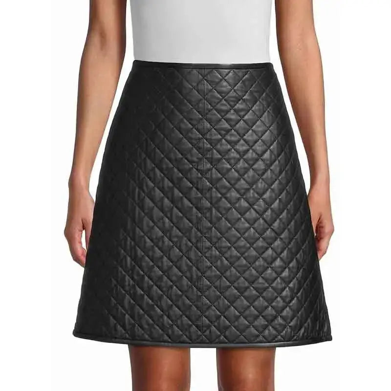 Womens Quilted Leather Skirt - Riders Republic UK