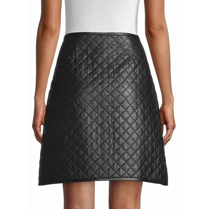 Womens Quilted Leather Skirt - Riders Republic UK