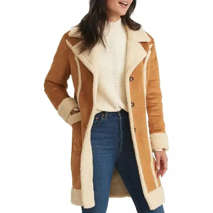 Womens Shearling Aviator Jacket - Riders Republic UK