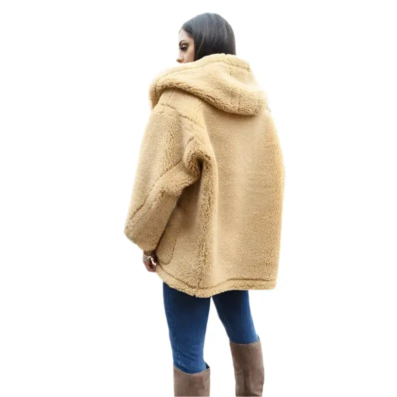 Womens Shearling Hooded Teddy Coat - Riders Republic UK