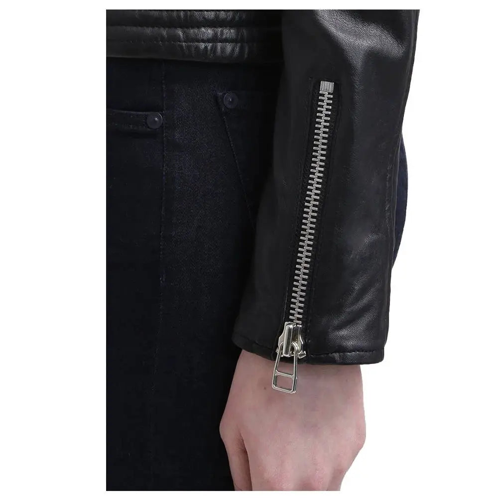 Womens Slim Fit Black Leather Jacket - Riders Republic UK