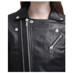 Womens Slim Fit Black Leather Jacket - Riders Republic UK