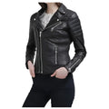 Womens Slim Fit Black Leather Jacket - Riders Republic UK