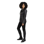 Womens Slim Fit Black Leather Blazer - Riders Republic UK