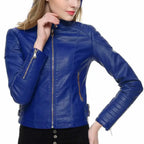 Womens Slim Fit Motorcycle Leather Jacket - Riders Republic UK