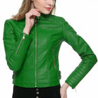 Womens Slim Fit Motorcycle Leather Jacket - Riders Republic UK