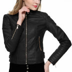 Womens Slim Fit Motorcycle Leather Jacket - Riders Republic UK