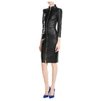 Women’s Slim Fit Short Black Leather Dress - Riders Republic UK