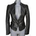 Black Sheepskin Leather Blazer - Riders Republic UK
