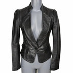 Black Sheepskin Leather Blazer - Riders Republic UK