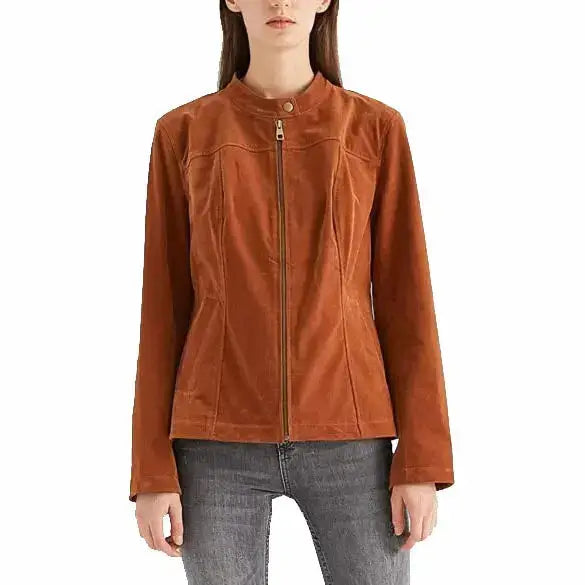 Womens Suede Biker Jacket - Riders Republic UK
