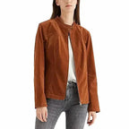 Womens Suede Biker Jacket - Riders Republic UK