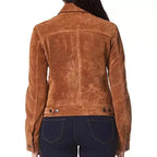 Womens Suede Leather Trucker Jacket - Riders Republic UK
