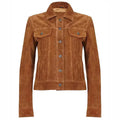 Womens Suede Leather Trucker Jacket - Riders Republic UK