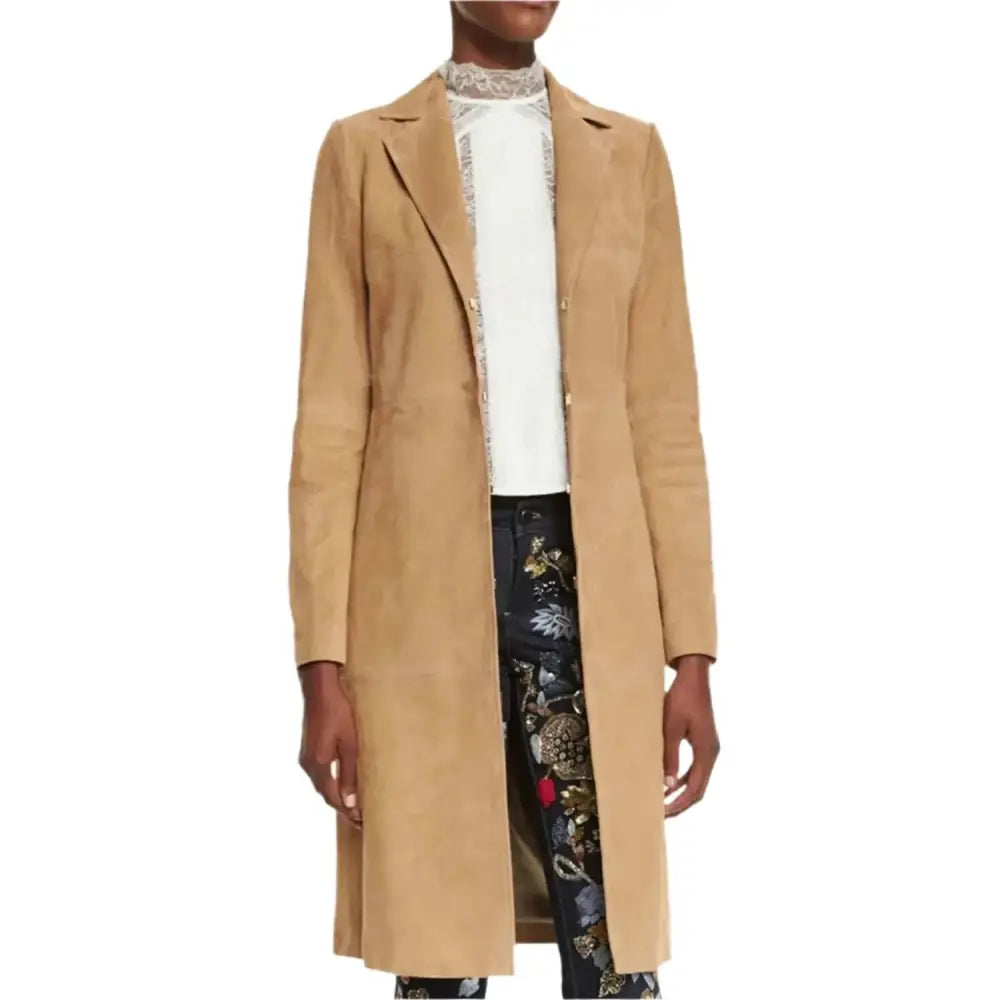 Womens Suede Mid Length Coat - Riders Republic UK